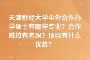 天津财经大学中外合作办学硕士有哪些专业？合作院校有名吗？项目有什么优势？