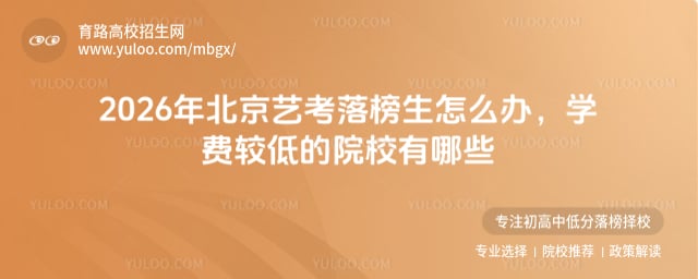 2026年北京艺考落榜生怎么办