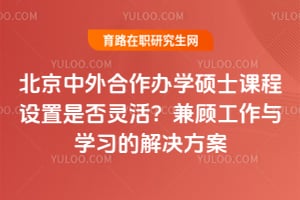 北京中外合作办学硕士课程设置是否灵活?兼顾工作与学习的解决方案