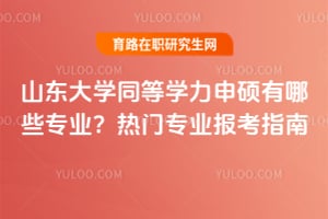 山东大学同等学力申硕有哪些专业?热门专业报考指南