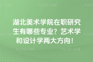 湖北美术学院在职研究生有哪些专业？艺术学和设计学两大方向！