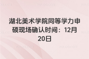 2025年湖北美术学院同等学力申硕现场确认时间：12月20日