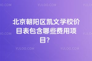 北京朝阳区凯文学校价目表包含哪些费用项目？
