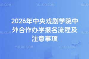 2026年中央戏剧学院中外合作办学报名流程及注意事项