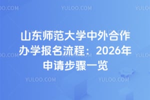 山东师范大学中外合作办学报名流程：2026年申请步骤一览