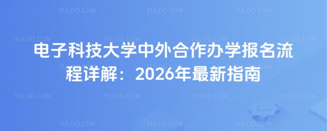 电子科技大学中外合作办学报名流程