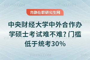 中央财经大学中外合作办学硕士考试难不难？门槛低于统考30%