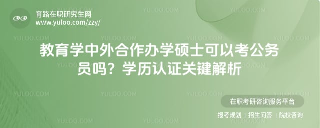 教育学中外合作办学硕士可以考公务员吗
