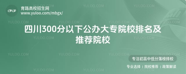 四川300分以下公办大专院校