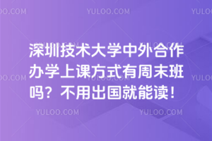 深圳技术大学中外合作办学上课方式有周末班吗？不用出国就能读！