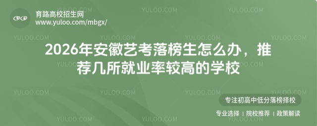 2026年安徽藝考落榜生怎么辦