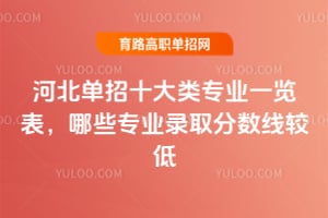 河北单招十大类专业一览表,哪些专业录取分数线较低?
