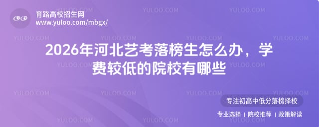2026年河北艺考落榜生怎么办