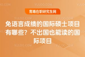 免语言成绩的国际硕士项目有哪些?不出国也能读的国际项目