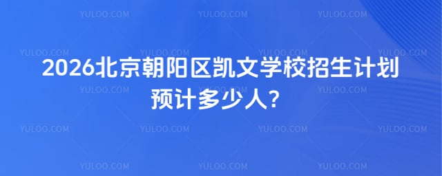 北京朝阳区凯文学校招生计划