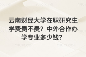 云南财经大学在职研究生学费贵不贵？中外合作办学专业多少钱？