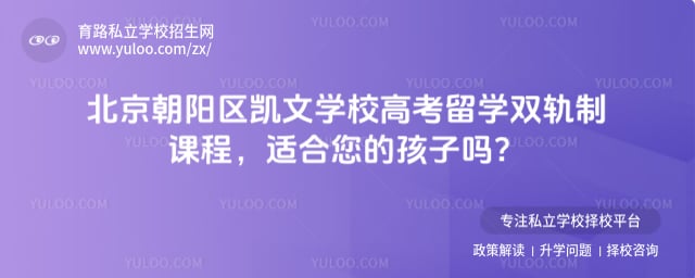 北京朝阳区凯文学校高考留学双轨制课程
