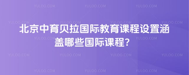 中育贝拉国际教育课程设置