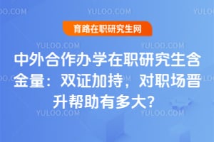 中外合作办学在职研究生含金量:2026年双证加持,对职场晋升帮助有多大?