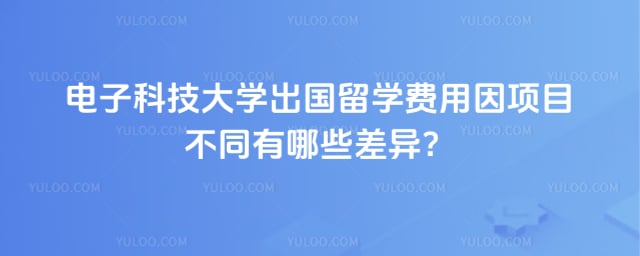 电子科技大学出国留学费用