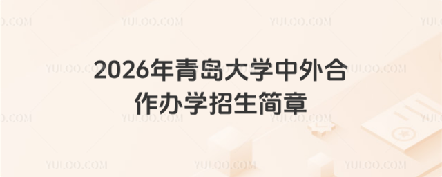 青岛大学中外合作办学招生简章
