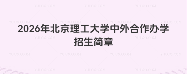 北京理工大学中外合作办学招生简章