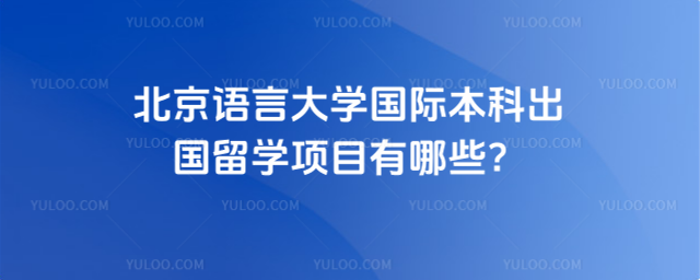 北京语言大学出国留学项目