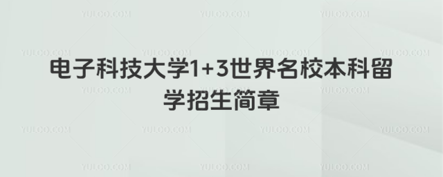 电子科技大学本科留学招生简章
