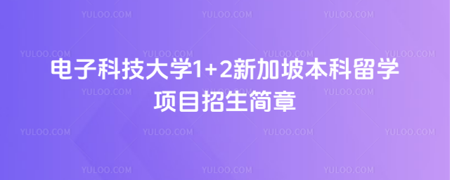 电子科技大学新加坡本科留学招生简章