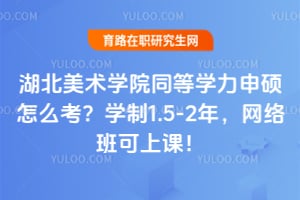 湖北美术学院同等学力申硕怎么考？2026年学制1.5-2年，网络班可上课！