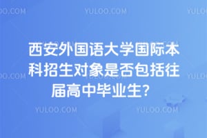 2026年西安外国语大学国际本科招生对象是否包括往届高中毕业生？