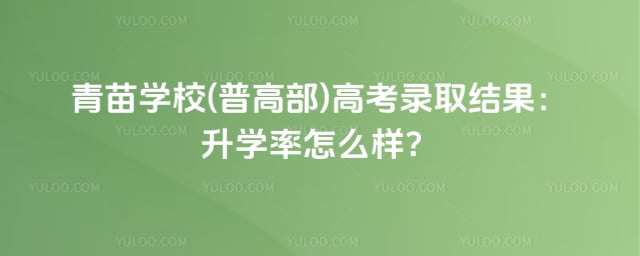 青苗学校(普高部)录取结果