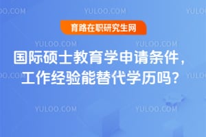 国际硕士教育学申请条件,工作经验能替代学历吗?