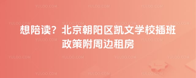 北京朝阳区凯文学校插班政策