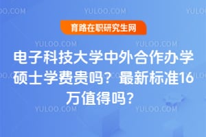 电子科技大学中外合作办学硕士学费贵吗？2026年最新标准16万值得吗？