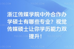 浙江传媒学院中外合作办学硕士有哪些专业？视觉传媒硕士让你学历能力双提升！