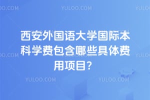 西安外国语大学国际本科学费包含哪些具体费用项目？