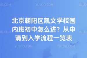 北京朝阳区凯文学校国内班初中怎么进？从申请到入学流程一览表