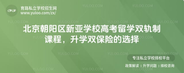 北京朝阳区新亚学校高考留学双轨制课程