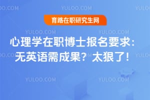 2026年心理学在职博士报名要求:无英语需成果?太狠了!