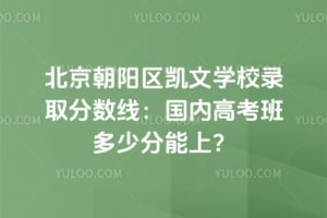 2026年北京朝阳区凯文学校录取分数线：国内高考班多少分能上？