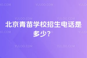 2026北京青苗学校招生电话是多少？