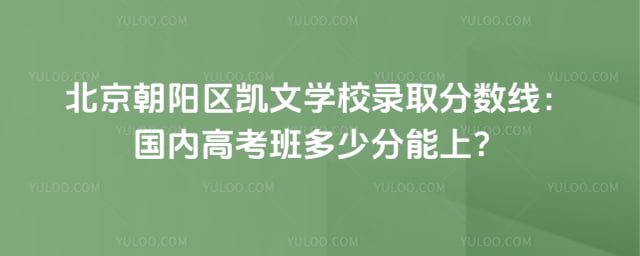 北京朝阳区凯文学校录取分数线