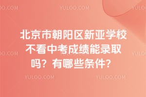 北京市朝阳区新亚学校不看中考成绩能录取吗？有哪些条件？