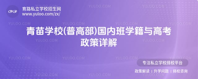 青苗学校(普高部)国内班学籍与高考政策详解