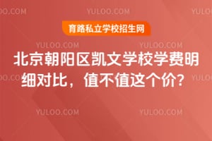 北京朝阳区凯文学校学费明细对比，值不值这个价？