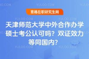 天津师范大学中外合作办学硕士考公认可吗？双证效力等同国内？