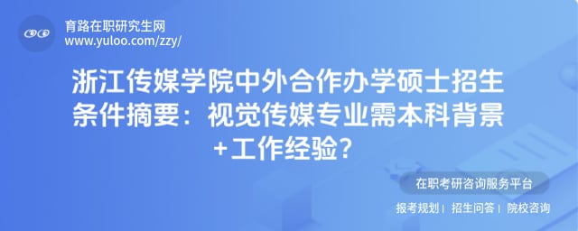 浙江传媒学院中外合作办学硕士招生条件