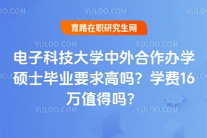 电子科技大学中外合作办学硕士毕业要求高吗？2026学费16万值得吗？