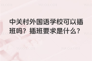 2026年中关村外国语学校可以插班吗？插班要求是什么？